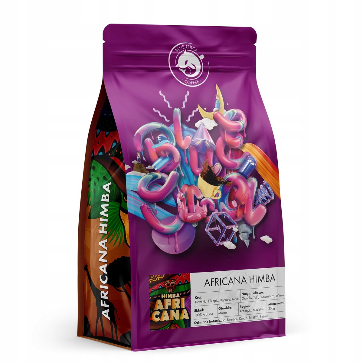KAWA ZIARNISTA AFRICANA HIMBA Świeżo Palona 200g - 100% ARABICA - BLUE ORCA