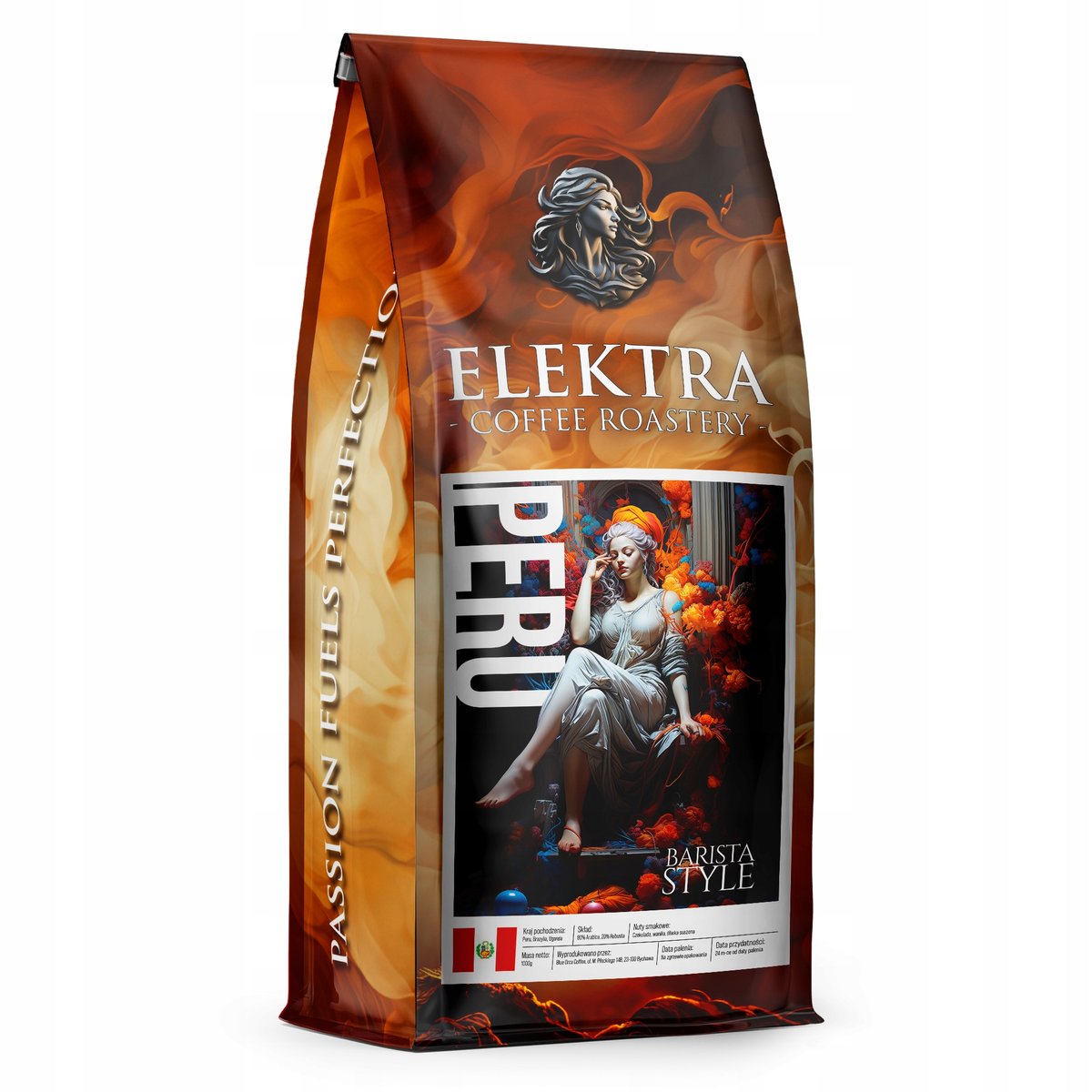 Kawa Ziarnista Peru Świeżo Palona 1kg Elektra-blue Orca Coffee -do Ekspresu