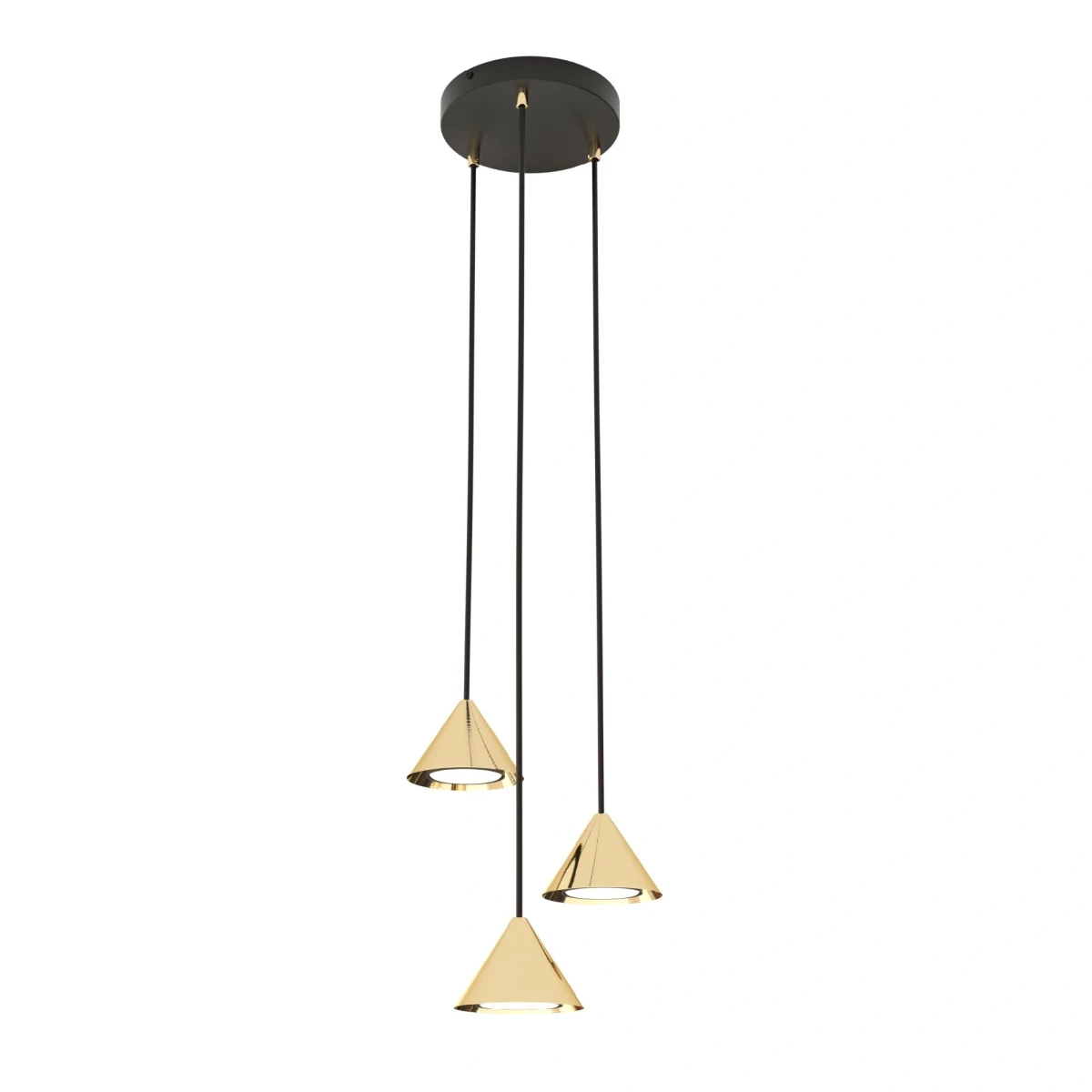 Elite 3 Premium Gold - lampa wisząca w kolorze złota, trzy klosze