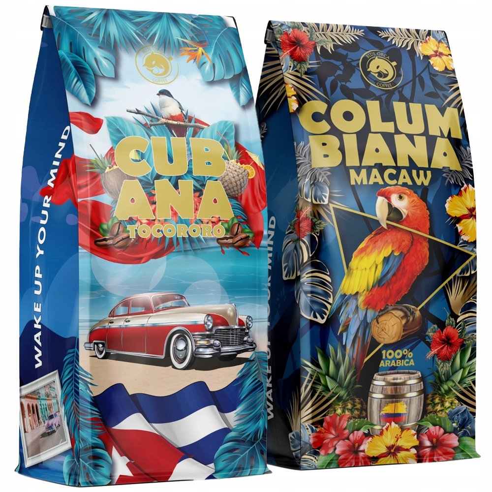 KAWA ZIARNISTA 2KG ZESTAW - ŚWIEŻO PALONA - Cubana +Macaw -Blue Orca Coffee