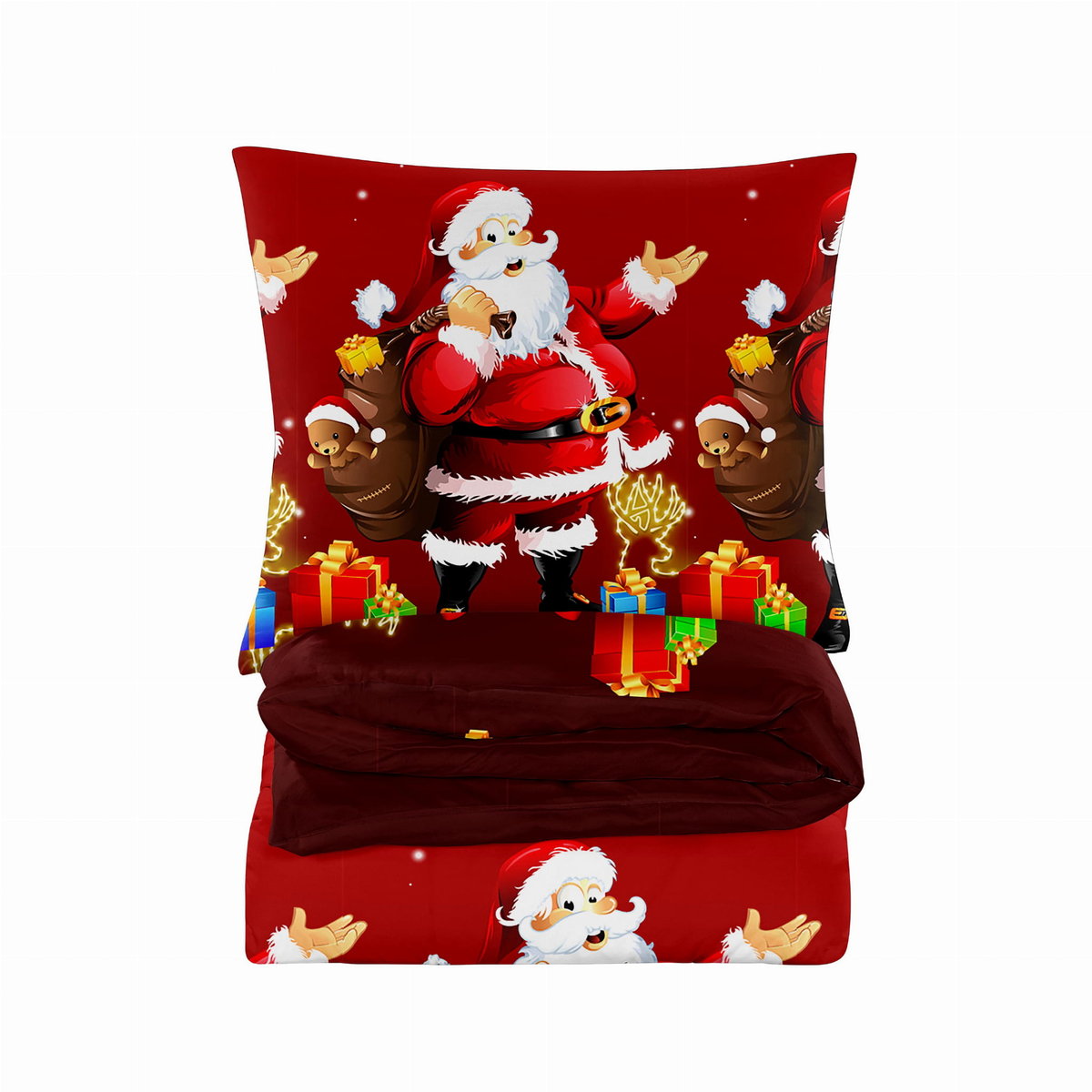 Pościel 3D Bawełniana 160X200 Święta Happy Santa