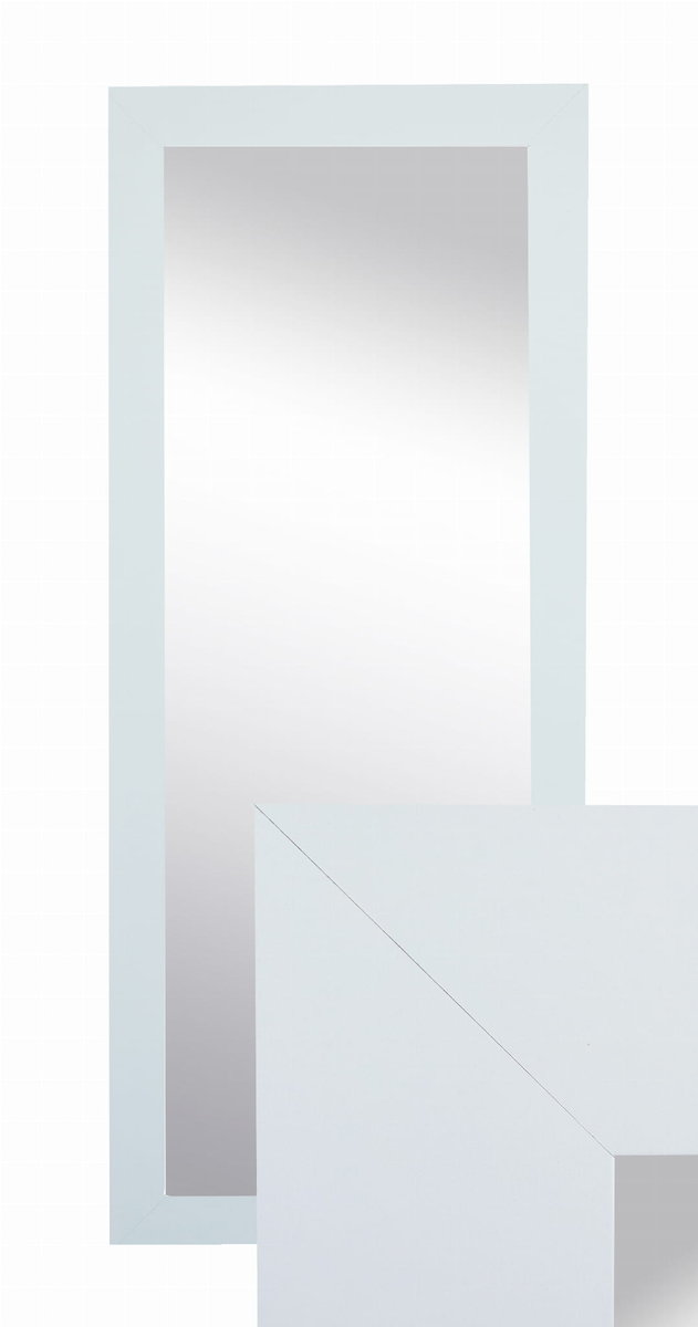 Lustro wiszące w ozdobnej ramie 120x50 cm w kolor biały do salonu pokoju sypialni B.D. Art