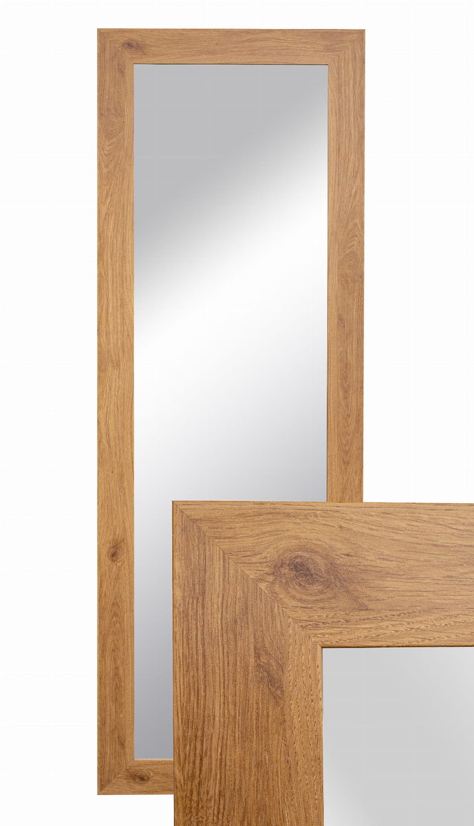 Lustro wiszące w ozdobnej ramie 150x50 cm kolor dąb do salonu pokoju sypialni B.D. Art