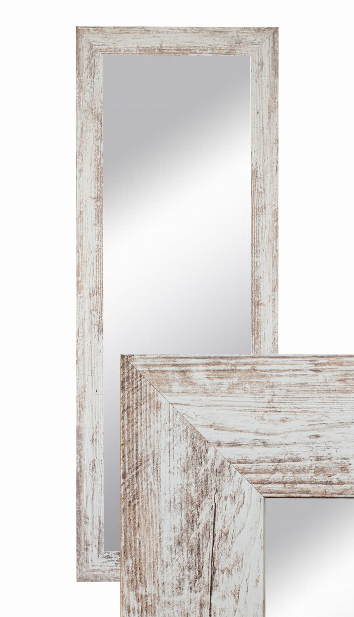 Lustro wiszące w ozdobnej ramie 150x50 cm w kolor sosna bielona do salonu pokoju sypialni B.D. Art