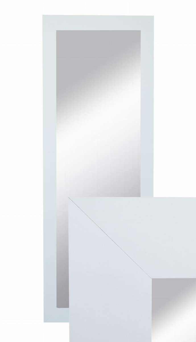 Lustro wiszące w ozdobnej ramie 150x50 cm w kolor biały do salonu pokoju sypialni B.D. Art