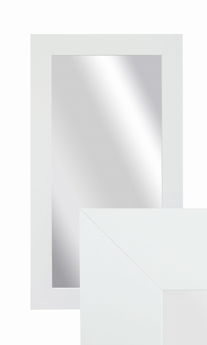Lustro wiszące w ozdobnej ramie 50x90 cm w kolor biały do salonu pokoju sypialni B.D. Art