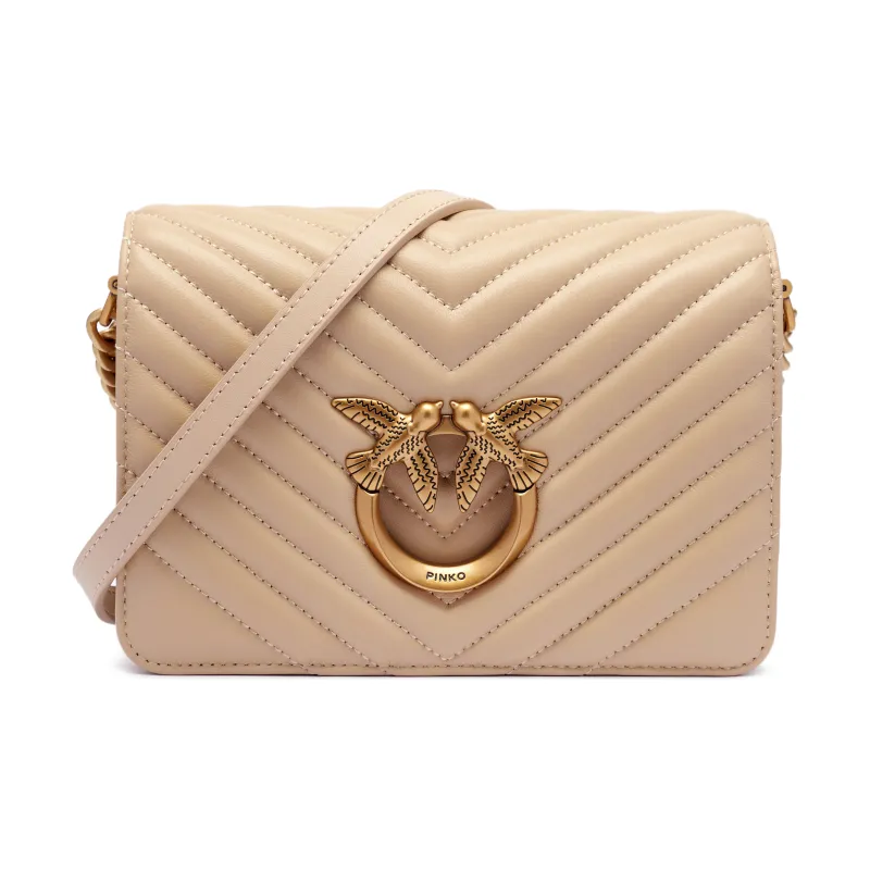 Pinko Skórzana torebka na ramię LOVE CLICK MINI SHEEP