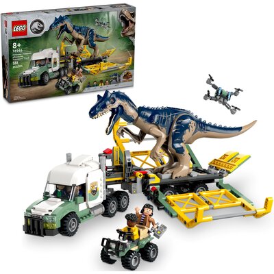 LEGO Jurassic World Dinomisje: ciężarówka do transportu allozaura, 76966