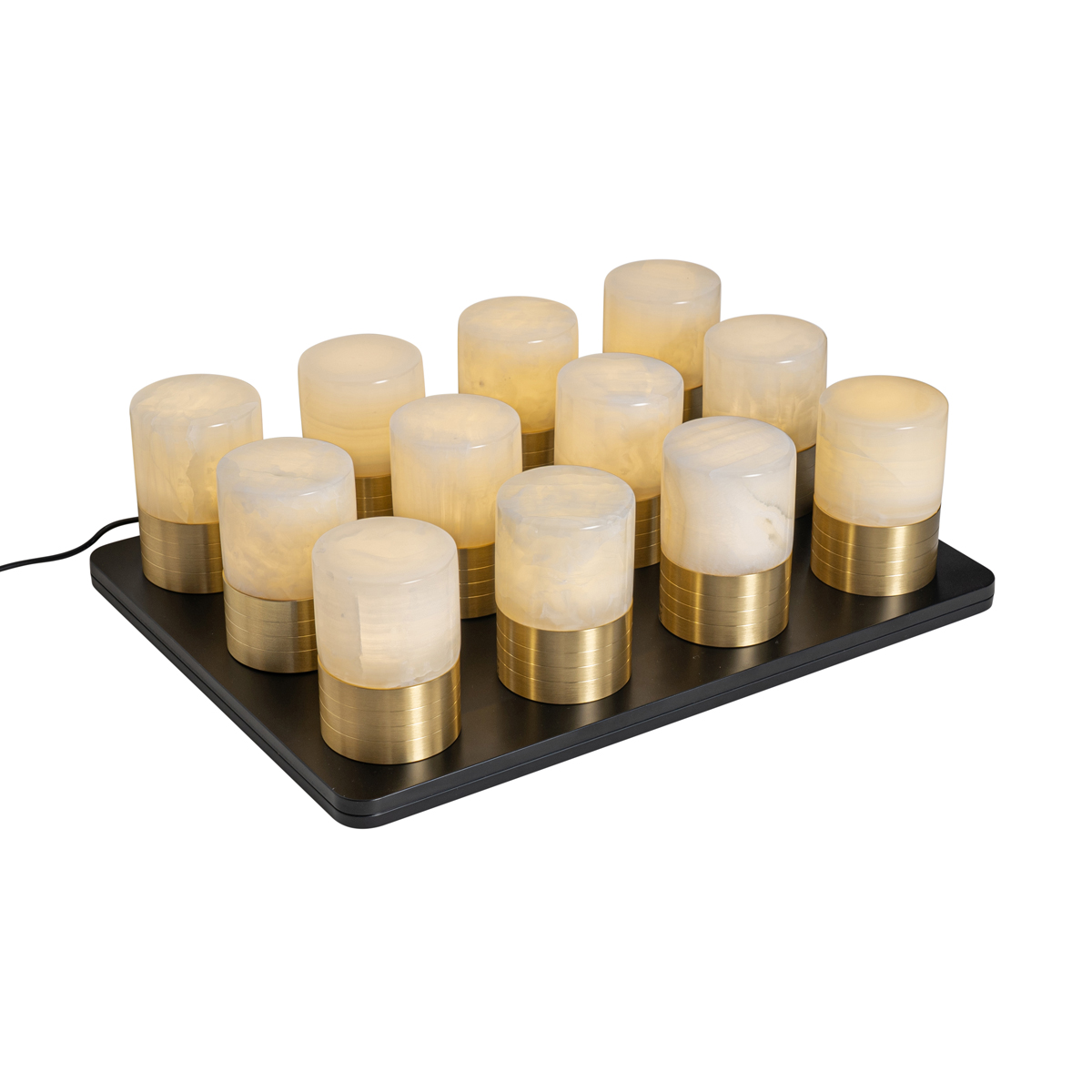 QAZQA Zestaw 12 złotych lamp stołowych RGBW z ładowarką - Alessia