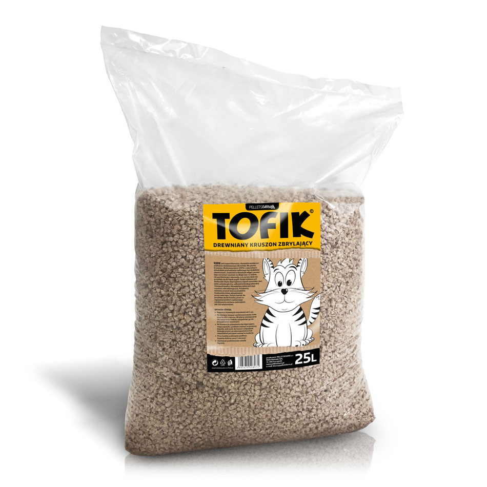 Tofik 25 L -Żwirek zbrylający dla kota, kruszon