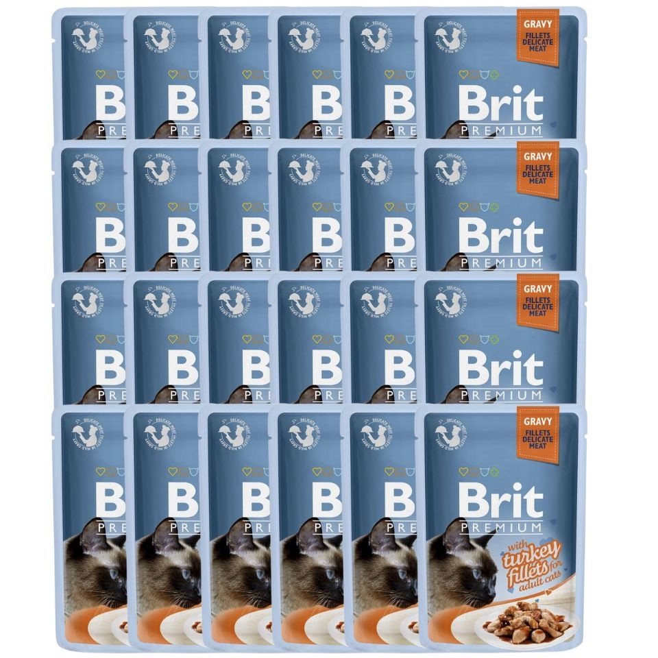 BRIT Premium Cat Fillets in Gravy mokra karma z indykiem dla kotów 24x85 g