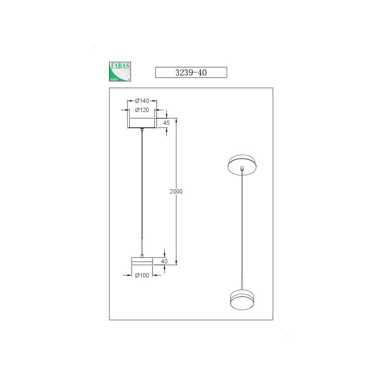 Fabas Luce Lampa wisząca LED Dunk, mosiądz, 1-punktowa, 3000 K, metal