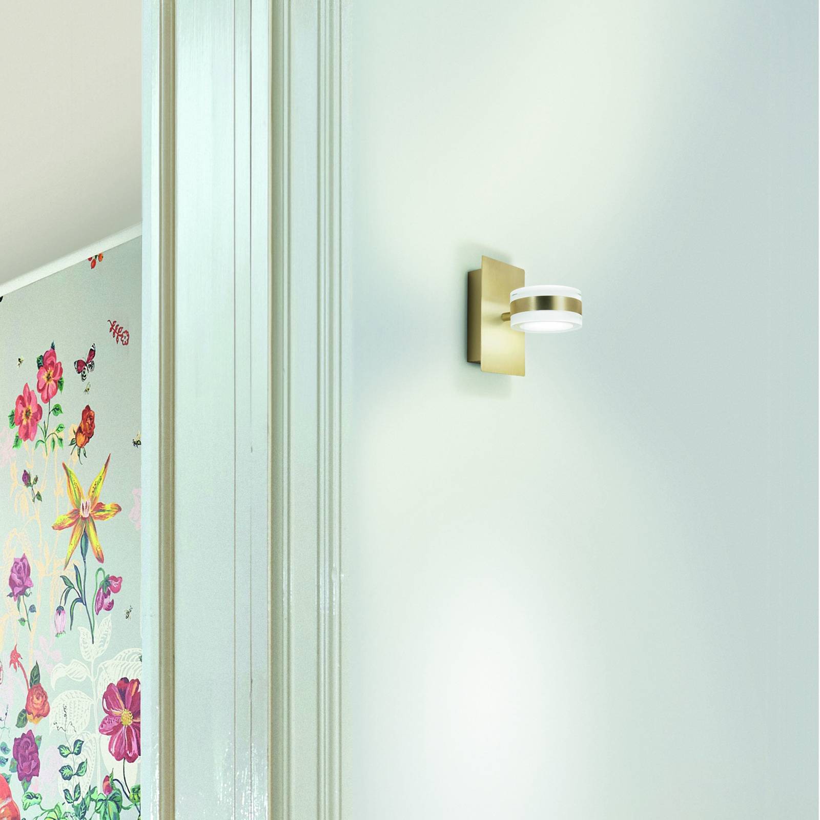 Fabas Luce Kinkiet LED Dunk, mosiężny, 2-punktowy, 3000 K, metalowy