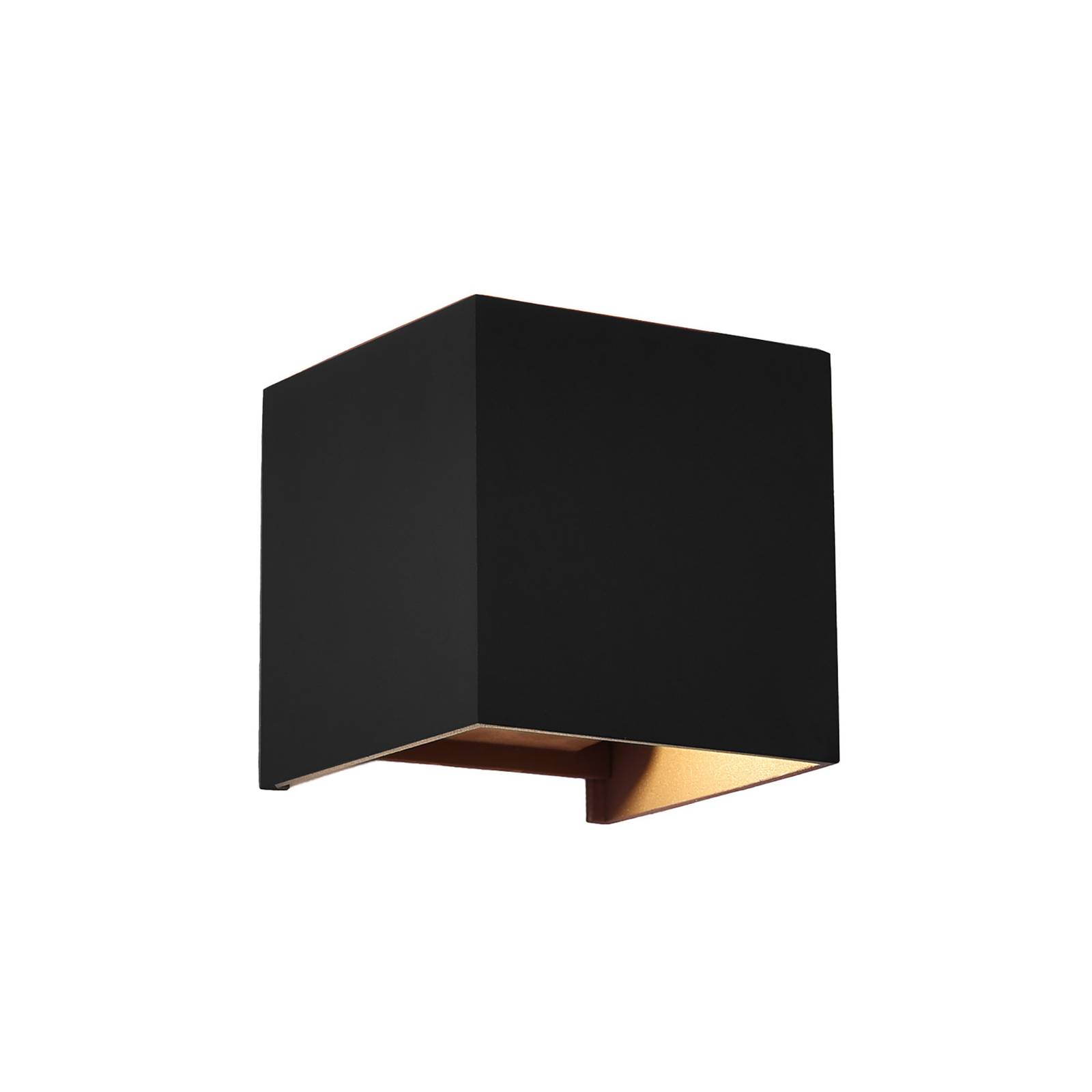 Mantra Iluminación Davos kinkiet zewnętrzny LED, czarny, kątowy, ściemniany, aluminium