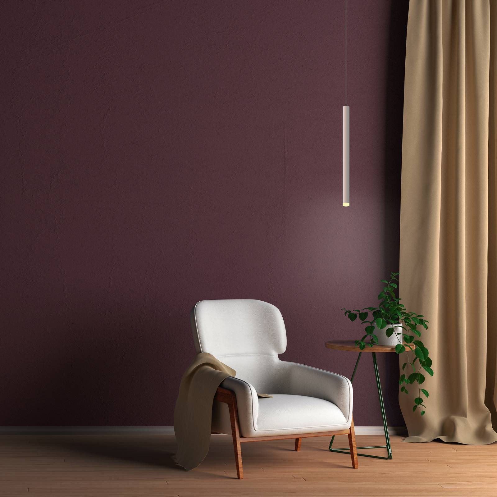 Mantra Iluminación Lampa wisząca LED Cala, aluminium, biały