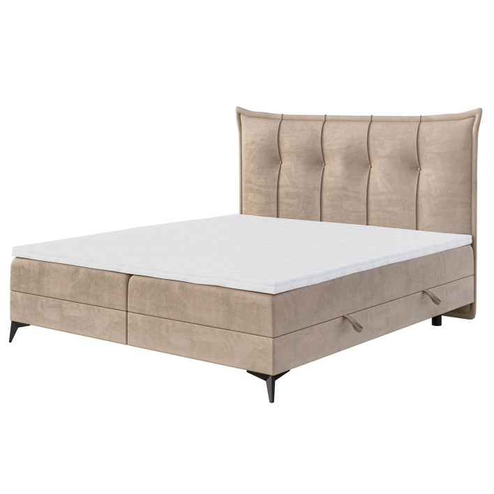 Łóżko kontynentalne z pojemnikiem i topperem FOXY | 180x200 | Kolor do wyboru