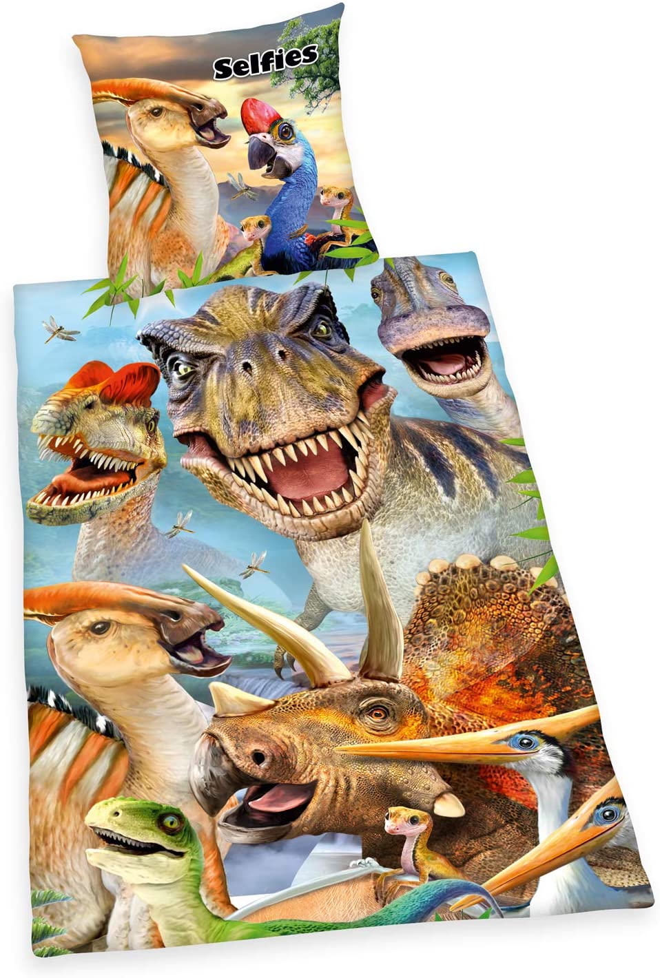Pościel dla dziecka dinozaury dinusie dino 135x200 140x200 bawełniana
