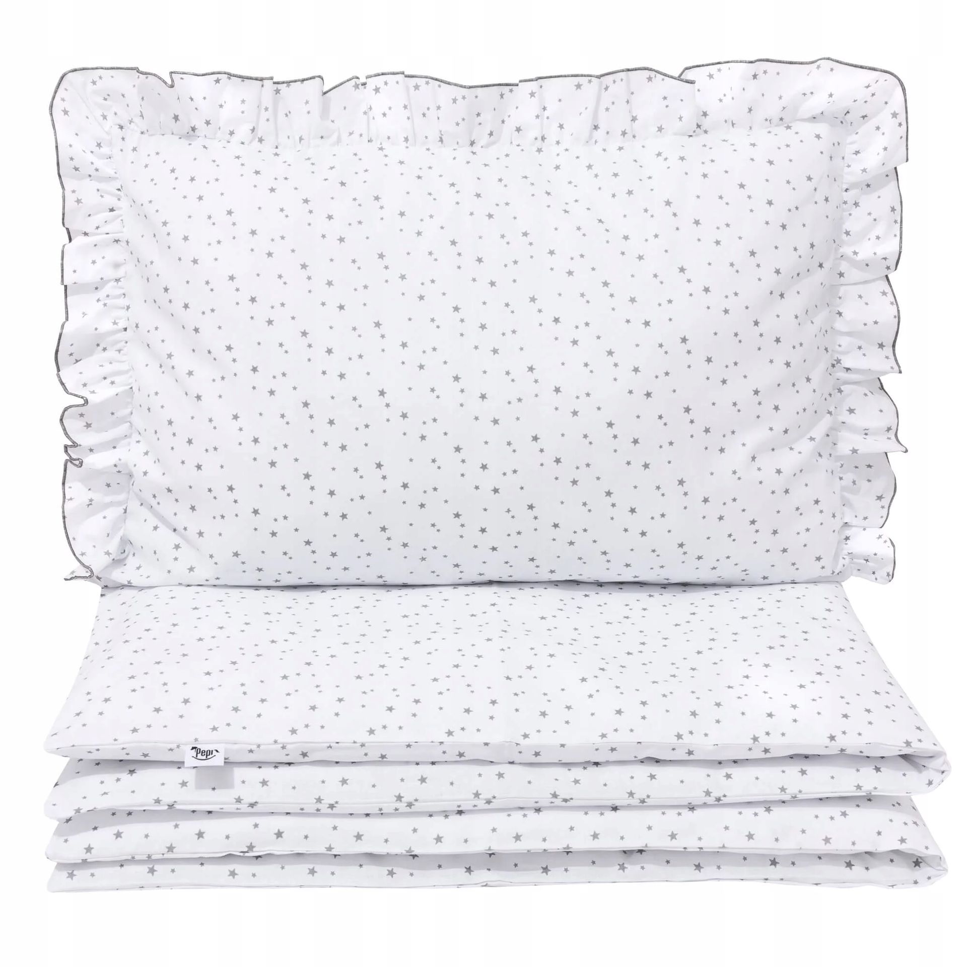 Zestaw Pościeli z Falbanką Poduszka 40x60 i Kołdra 120x90 z Bawełny 100%