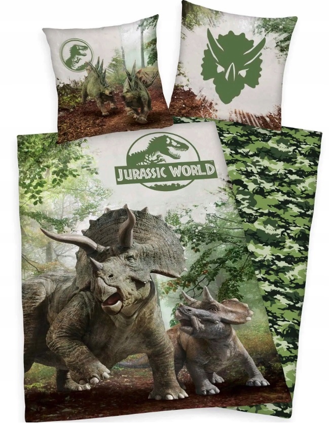 Pościel bawełniana Jurassic World Park Jurajski 140x200 poszewka baweniana