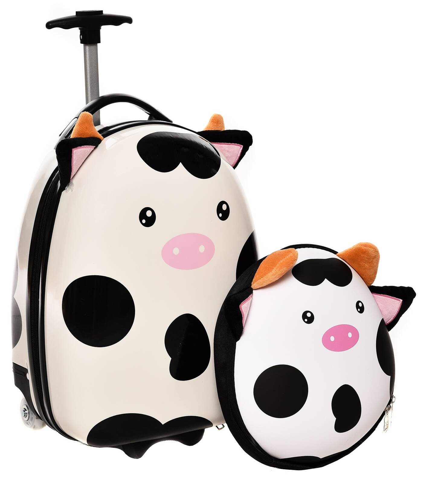 Krowa 3D Zestaw Walizka Podróżna Led Dla Dzieci Bagaż Na Kółkach Plecak