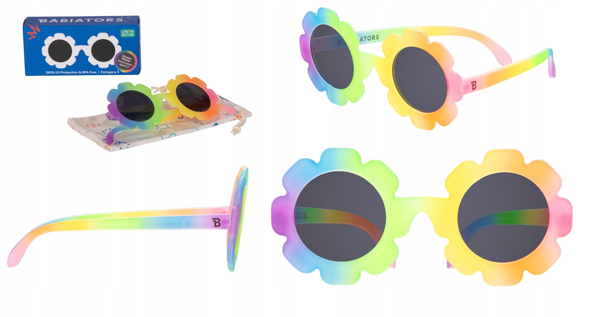 Babiators O-FWR004-S Okulary przeciwsłoneczne dla dzieci 0-2 Uva Uvb Etui