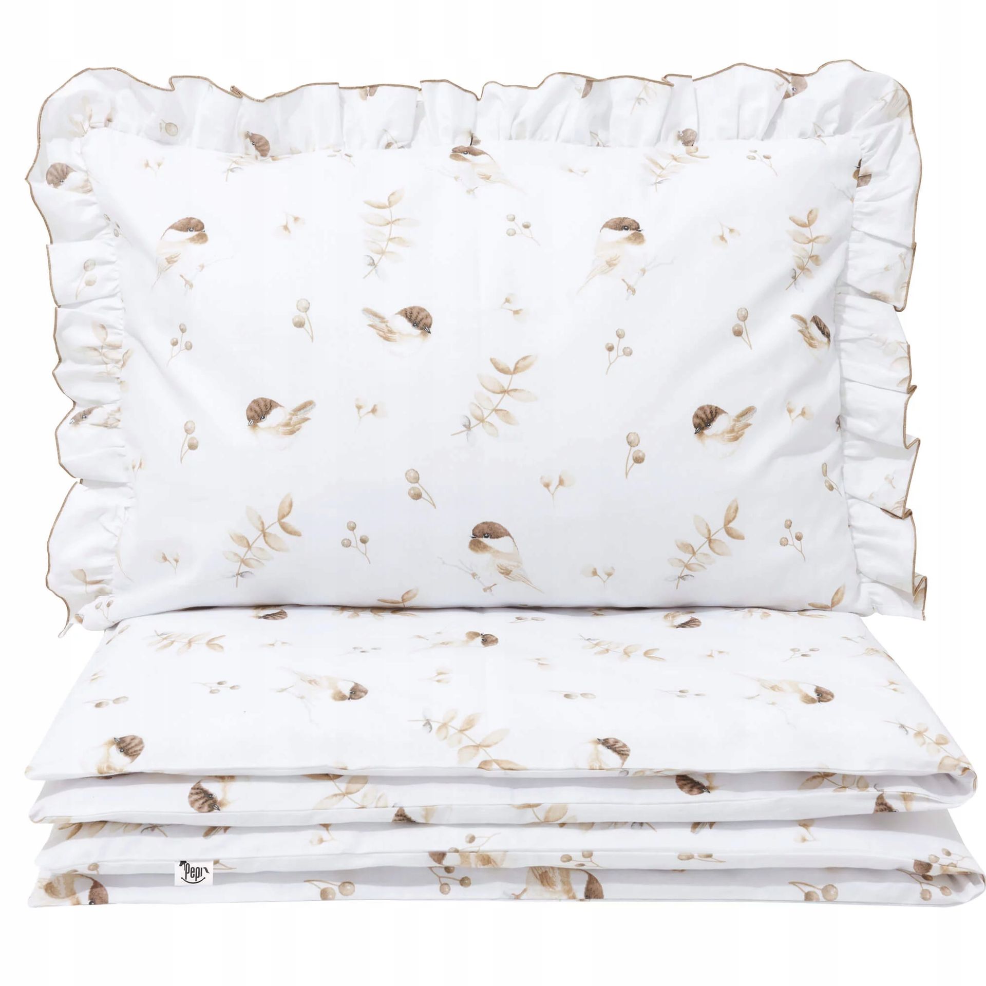 Zestaw Pościeli z Falbanką Poduszka 40x60 i Kołdra 100x135 z Bawełny