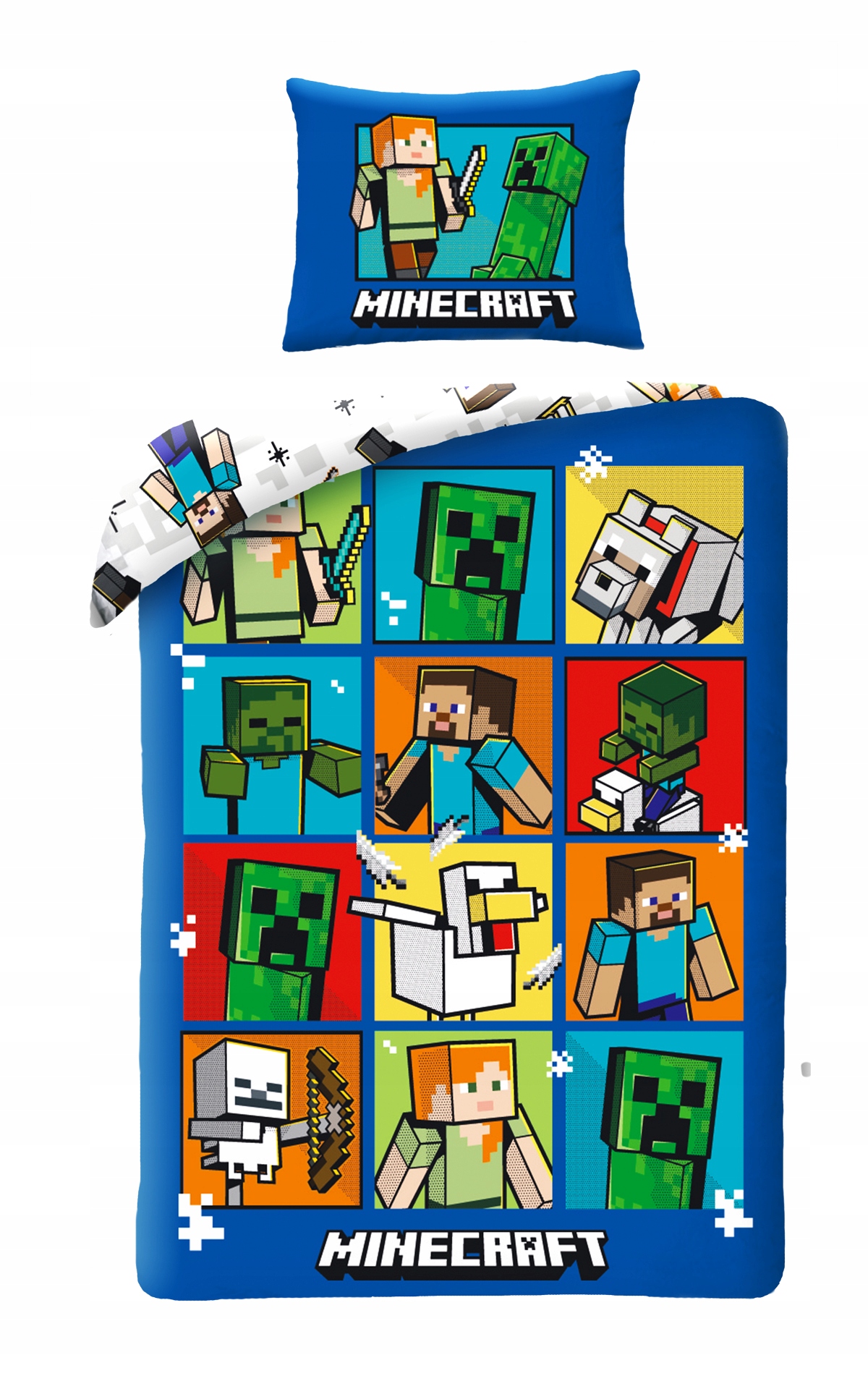 Pościel dziecięca Minecraft 140x200 Halantex 100% bawełna stev creeper