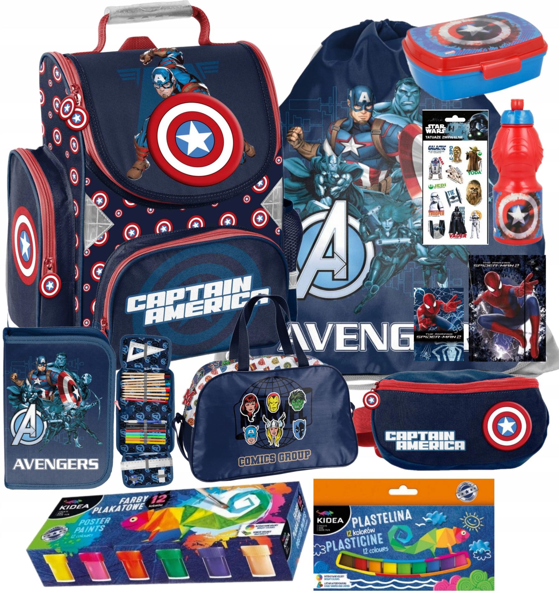 12w1 Tornister Szkolny Avengers Kapitan Ameryka Plecak