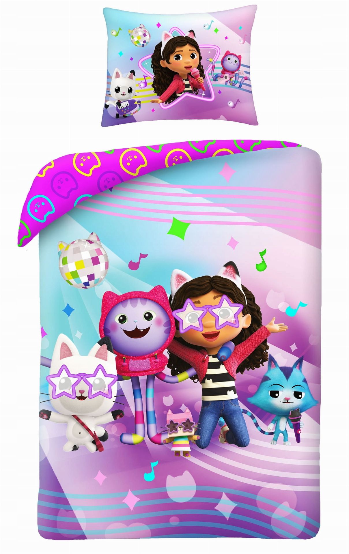 Pościel bawełniana 140x200 Koci Domek Gabi