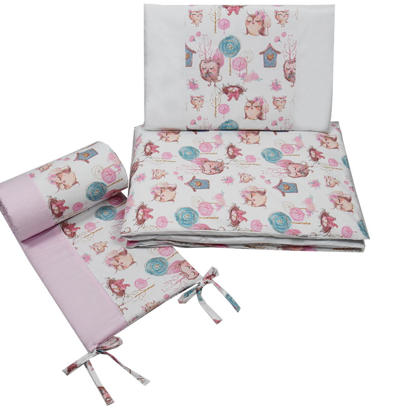 Komplet pościeli 100 x 135 cm sowy