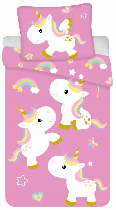 Różowa Pościel Jednorożce Dziewczęca Pościel Jednorożec Unicorn 135x200