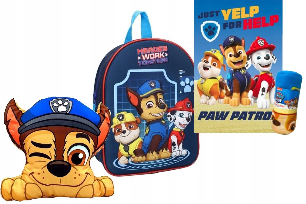 Plecak Psi Patrol Plecaczek Koc Poduszka 3D Chase Czejs Do Przedszkola