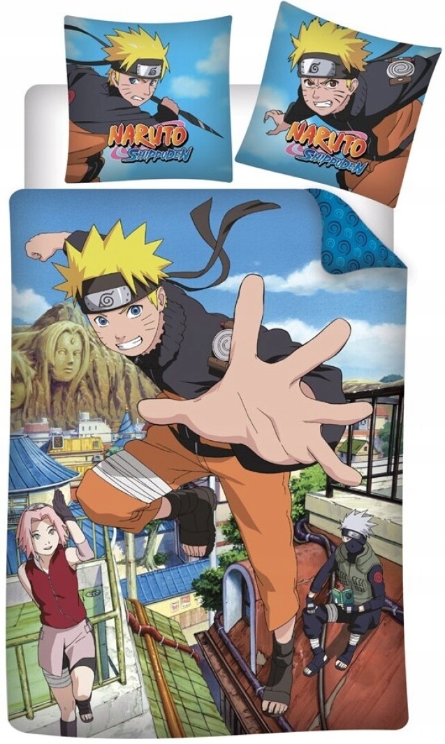Pościel bawełniana Naruto Shippuden 140 cm x 200 cm i 65 cm x 65 cm