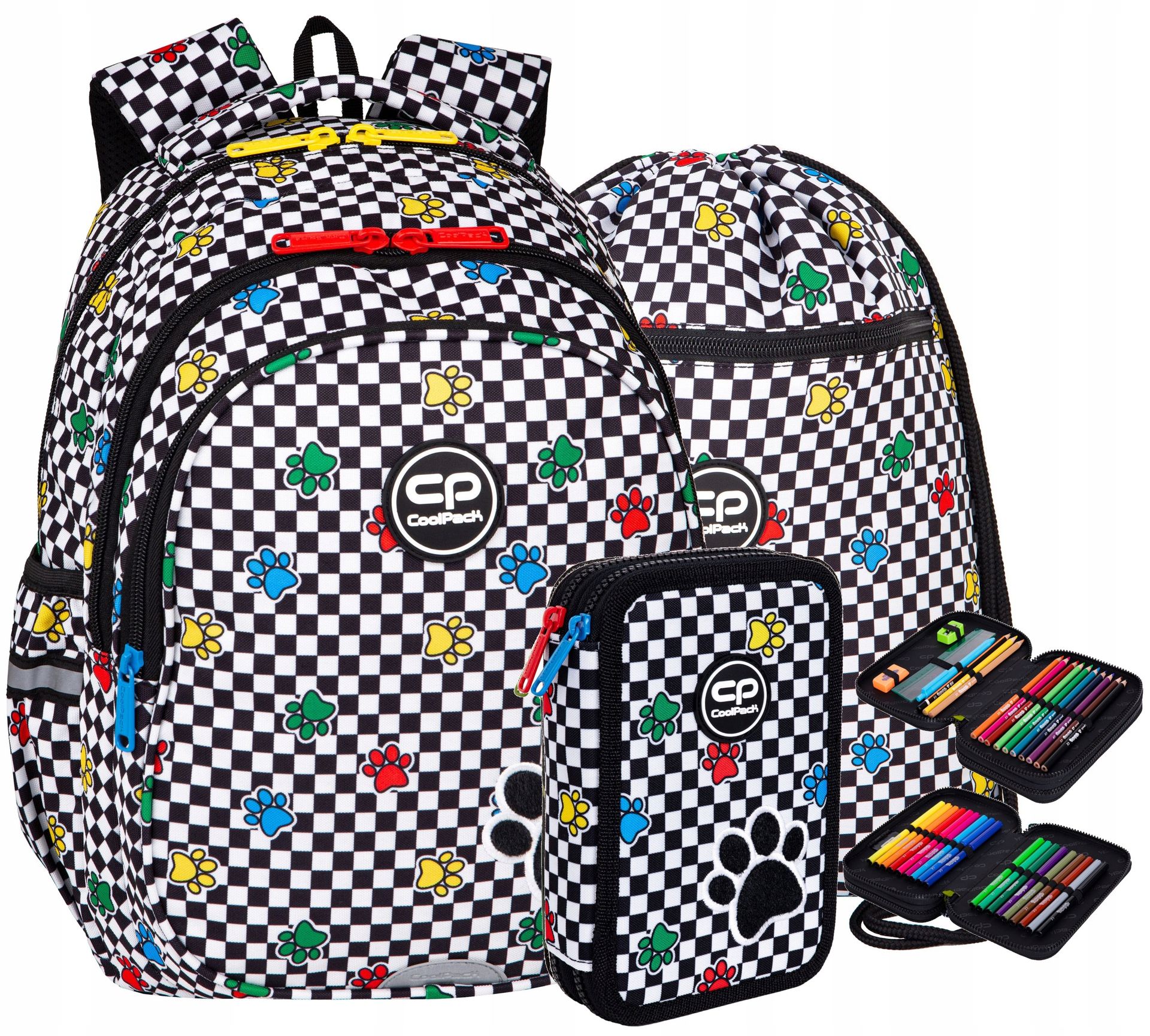 Plecak szkolny CoolPack tornister Catch Me szachownica w kratkę 1-3 klasa