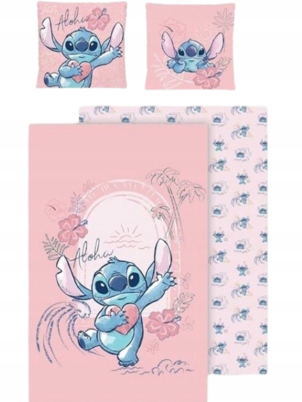 Dwustronna Pościel Lilo I Stitch Aloha Stitch Disney 140x200 Bawełna