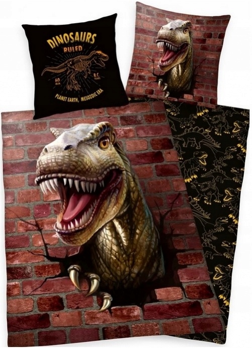 Pościel 3D Jurassic 140X200 Dinozaur Park Jurajski Komplet Pościeli