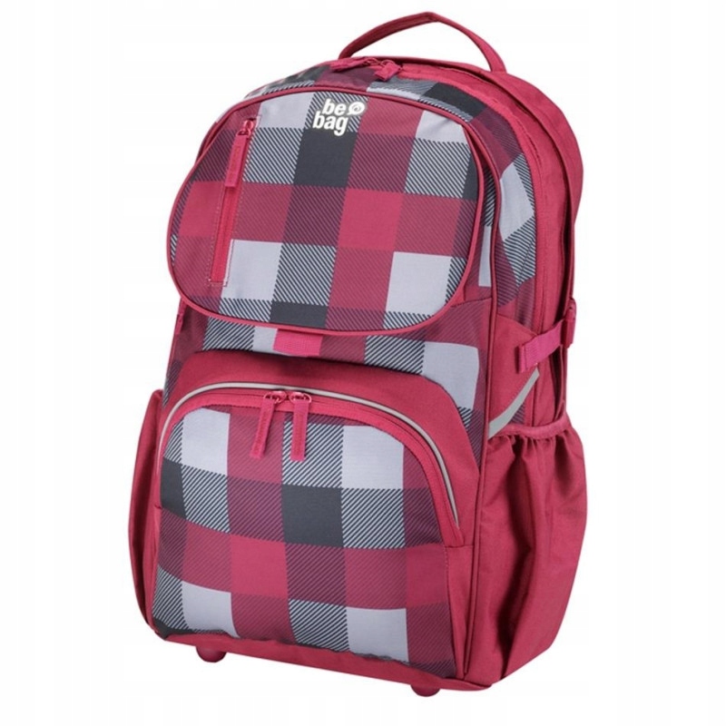 Plecak Be.bag Cube Karo Burgund