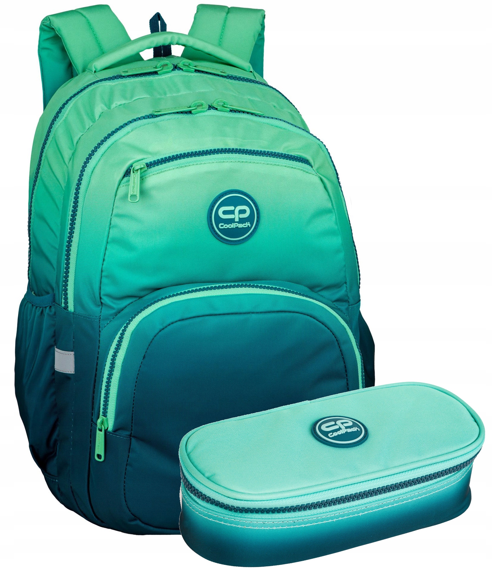 Plecak szkolny młodzieżowy CoolPack Gradient Blue Lagoon zestaw miętowy