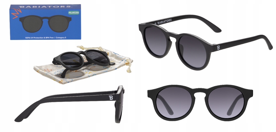 Babiators Jet Black Okulary przeciwsłoneczne dla dzieci 3-5 Polaryzacja