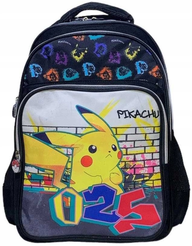 Plecak Szkolny 2 Komory Pojemny 42 cm Pika Pikachu Pokemon