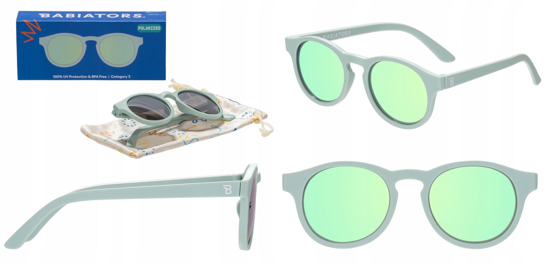 Babiators Seafoam Blue Okulary przeciwsłoneczne dla dzieci 0-2 Polaryzacja