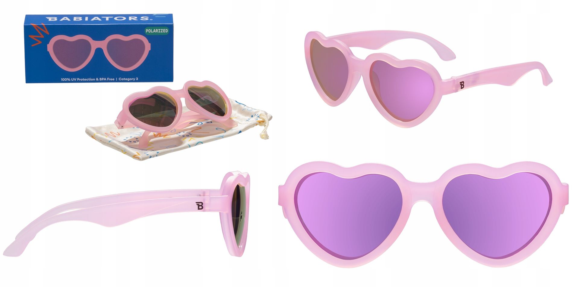 Babiators Frosted Pink Okulary przeciwsłoneczne dla dzieci 0-2 Polaryzacja
