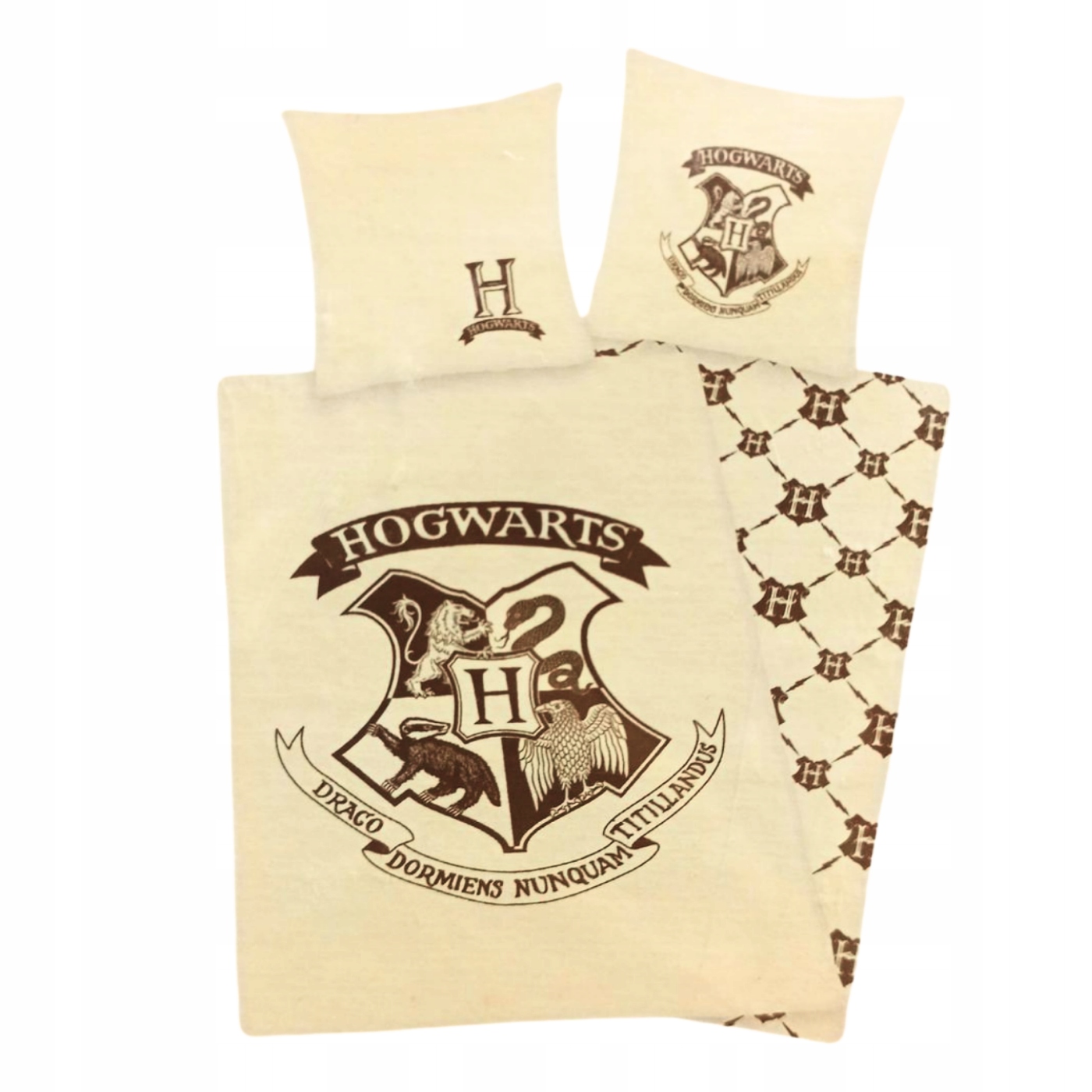 Pościel bawełniana Harry Potter poszewka 140x200 Herb Hogwarts Oryginalna
