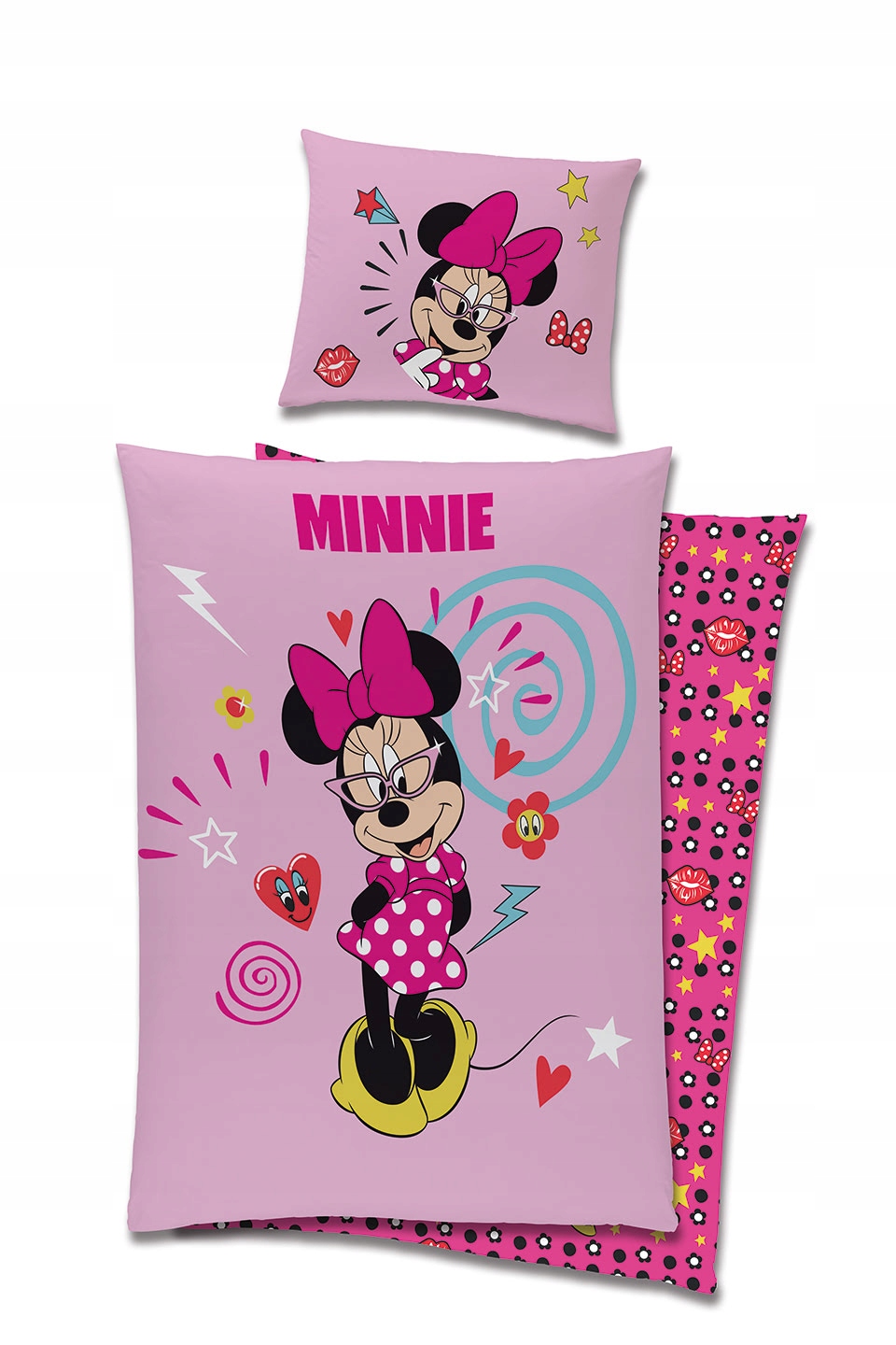 Pościel dziecięca 150x200 Myszka Minnie Mouse Miki Komplet Pościeli Bawełna