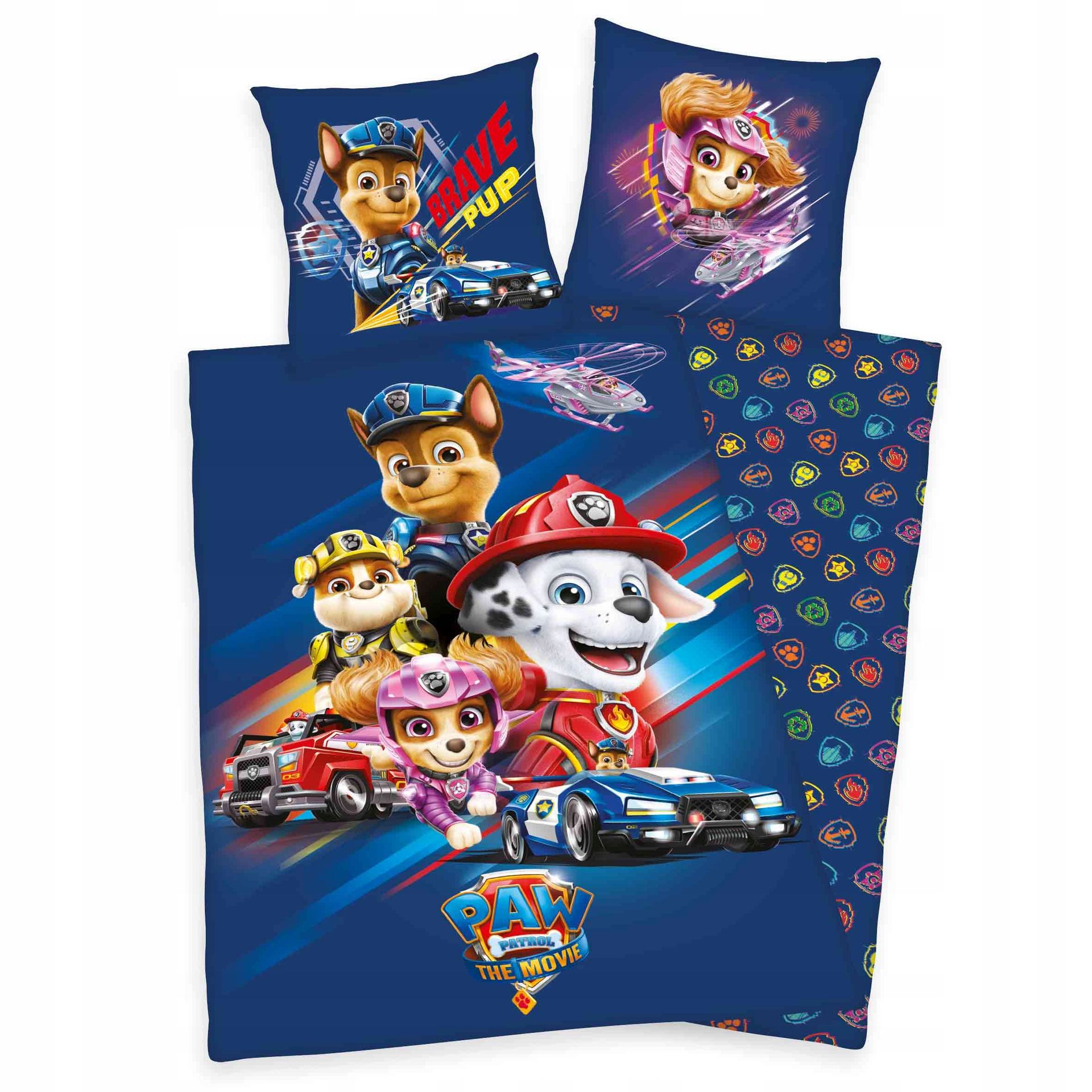 Pościel dla dziecka Psi Paw Patrol pieski Chase Marshall 135x200 bawełna
