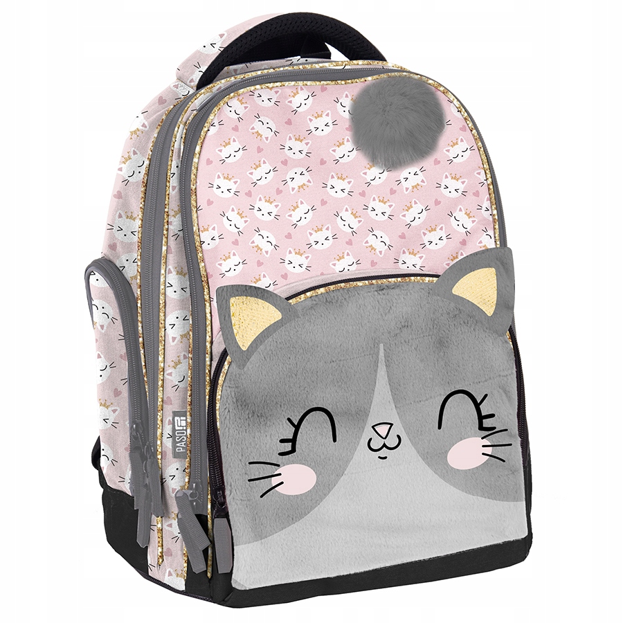 Plecak Szkolny Paso Kotek Dla Dziewczynki Pluszowy Podstawówka