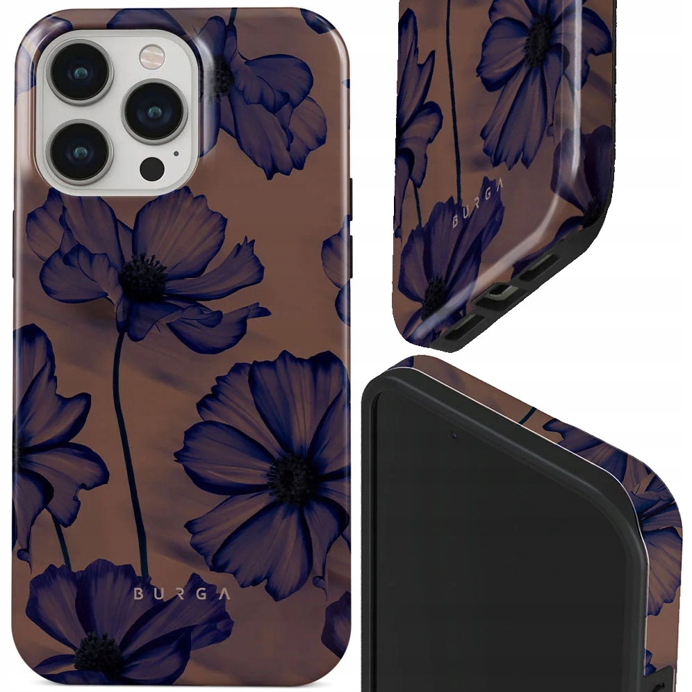 Burga Etui Velvet Night Tough z MagSafe do iPhone 14 Pro, brązowo-granatowe