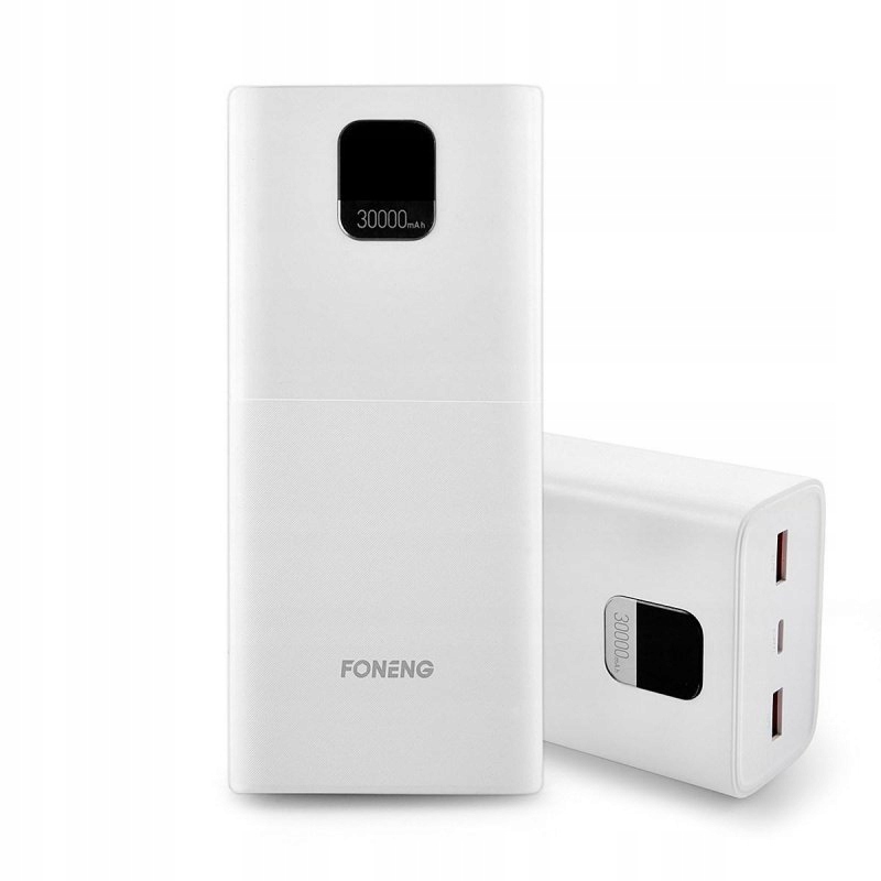 Powerbank FONENG P55 30000 mAh USB - Typ-C BIAŁY