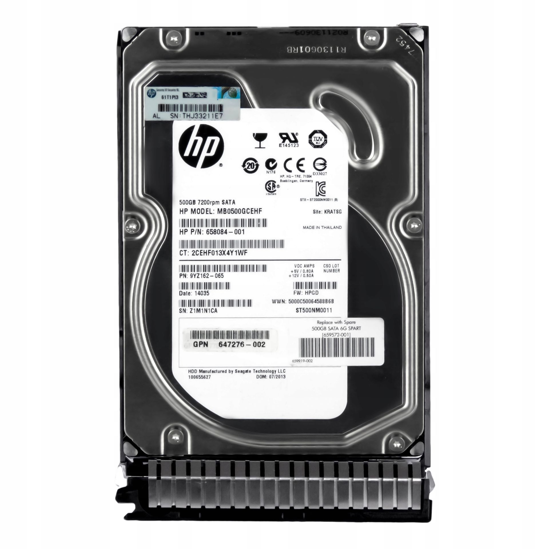 HP dysk twardy 500GB 6G SATA 7.2K rpm LFF (3.5-inch) SC Midline 1yr Warranty Har