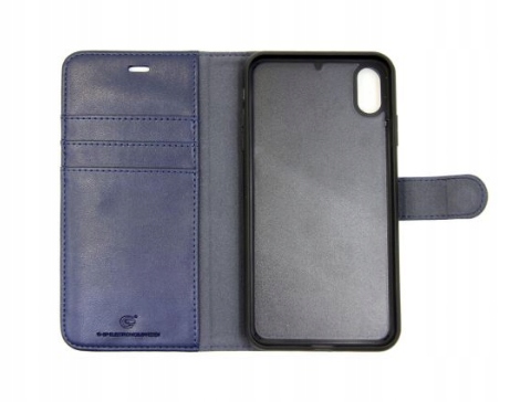 Etui/portfel skórzane G-sp of Sweden do iPhone'a Xs Max niebieskie